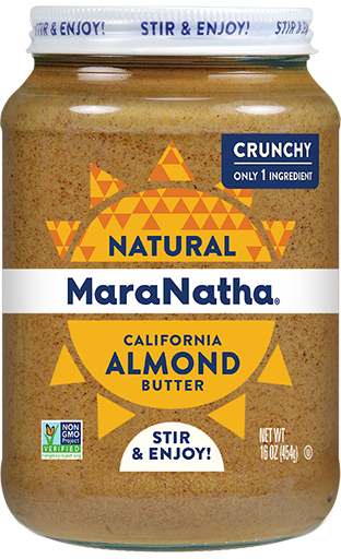 MaraNatha Almond Butter Crunchy 16oz. Stir and Enjoy.